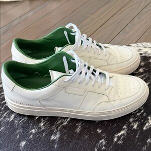 Common Projects White Sneakers with Green Accents